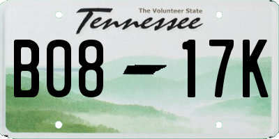 TN license plate B0817K
