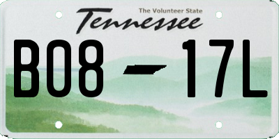 TN license plate B0817L