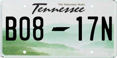 TN license plate B0817N