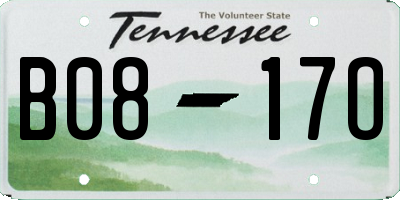TN license plate B0817O