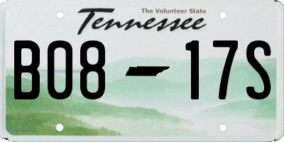 TN license plate B0817S