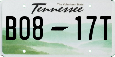 TN license plate B0817T