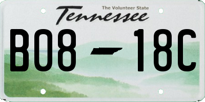 TN license plate B0818C