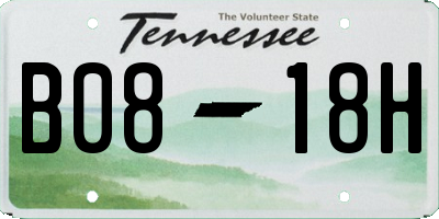 TN license plate B0818H