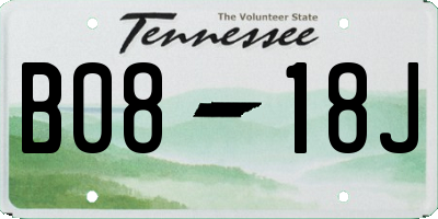 TN license plate B0818J