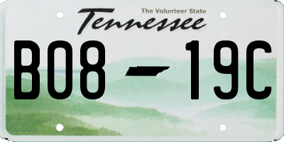 TN license plate B0819C