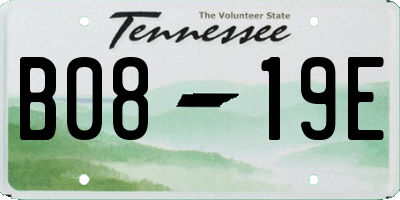 TN license plate B0819E