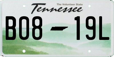 TN license plate B0819L