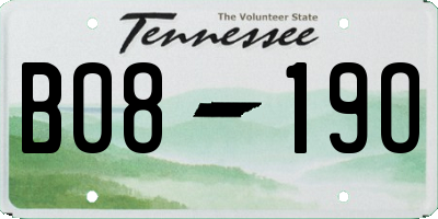 TN license plate B0819O
