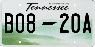 TN license plate B0820A