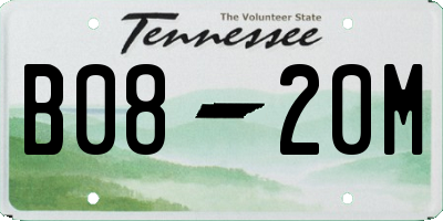 TN license plate B0820M