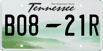 TN license plate B0821R