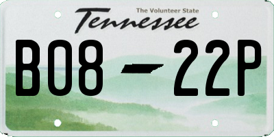 TN license plate B0822P