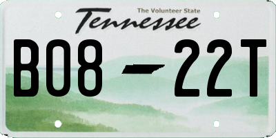 TN license plate B0822T