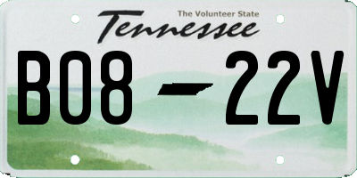 TN license plate B0822V