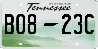 TN license plate B0823C