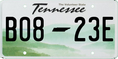 TN license plate B0823E