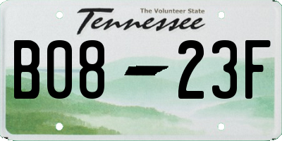 TN license plate B0823F