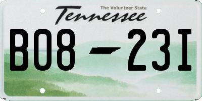 TN license plate B0823I
