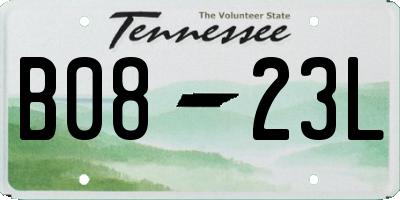 TN license plate B0823L