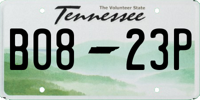 TN license plate B0823P