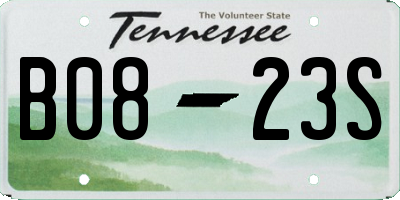 TN license plate B0823S