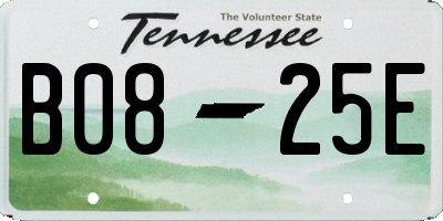 TN license plate B0825E