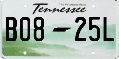 TN license plate B0825L