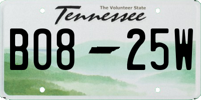TN license plate B0825W