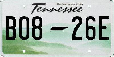 TN license plate B0826E