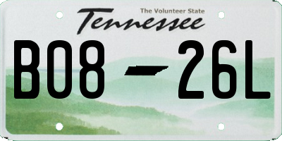TN license plate B0826L