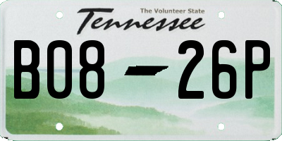 TN license plate B0826P