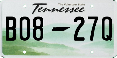 TN license plate B0827Q