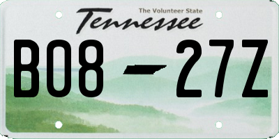 TN license plate B0827Z
