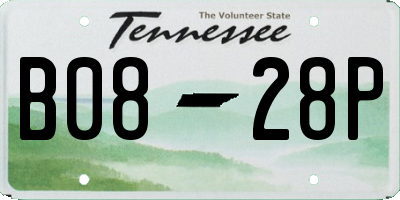 TN license plate B0828P