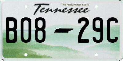 TN license plate B0829C