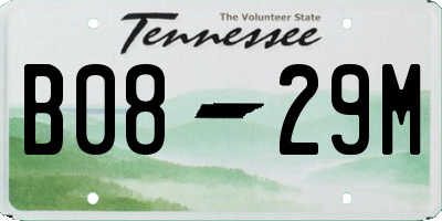 TN license plate B0829M