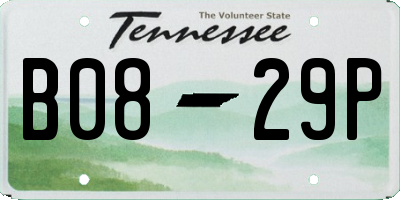 TN license plate B0829P