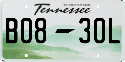 TN license plate B0830L