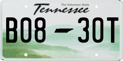 TN license plate B0830T