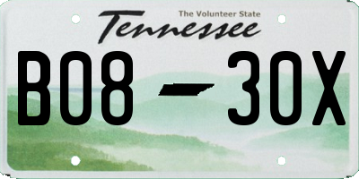 TN license plate B0830X