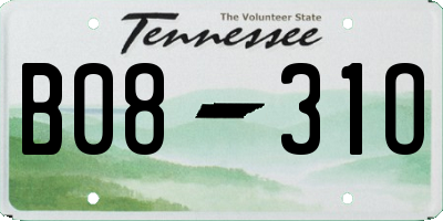 TN license plate B0831O