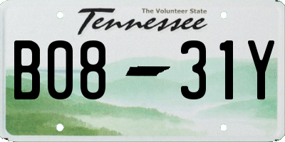 TN license plate B0831Y
