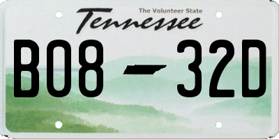 TN license plate B0832D