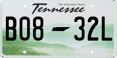 TN license plate B0832L