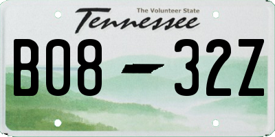 TN license plate B0832Z