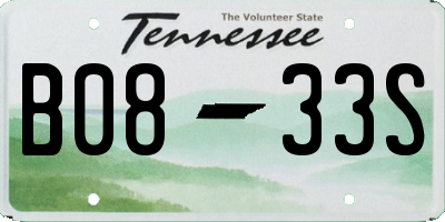 TN license plate B0833S