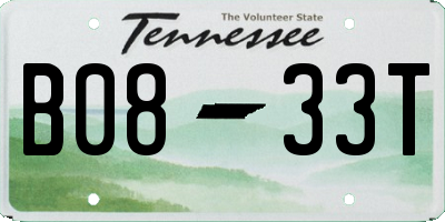 TN license plate B0833T
