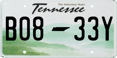 TN license plate B0833Y