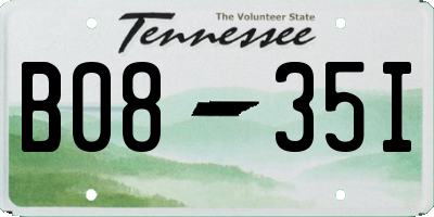 TN license plate B0835I